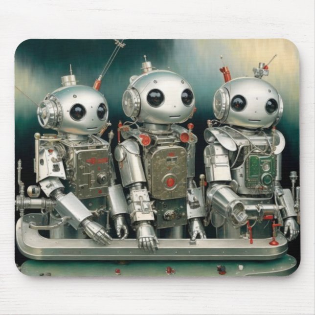 Charming Robot Trio Mouse Pad (Front)