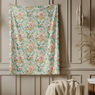 Charming Rococo Blanket with Delicate Flowers