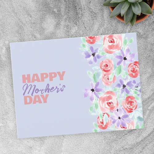 Charming Romantic Purple Lavender Red Mothers Day Postcard