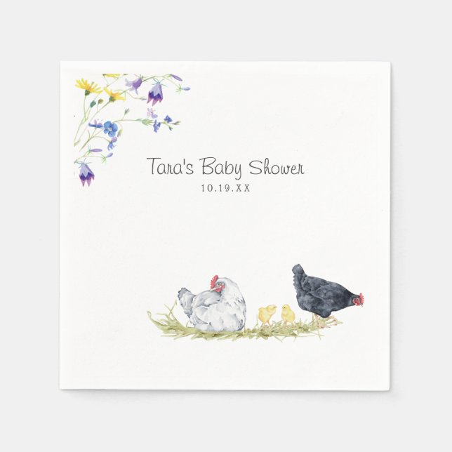 Charming Rustic Farmhouse | Chickens & Floral Napkins (Front)