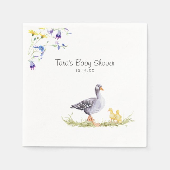 Charming Rustic Farmhouse | Mother Goose Floral Napkins (Front)