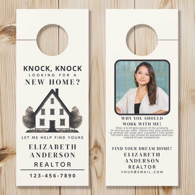 Charming Rustic Real Estate Agent House Photo Door Hanger (Creator Uploaded)