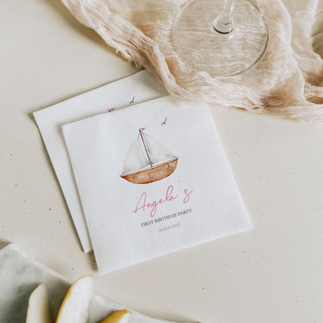 Charming Rustic Sailboat Birthday  Napkins (Creator Uploaded)