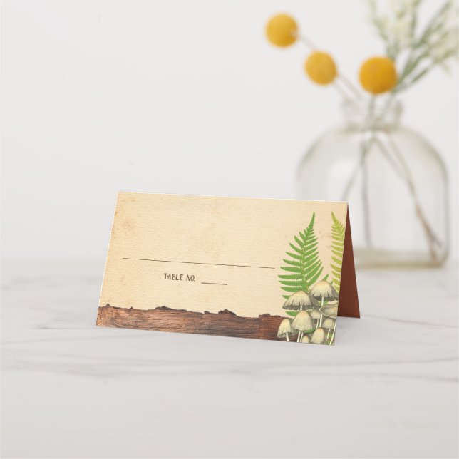 Charming Rustic Woodland Nature Inspired Place Card (Front)
