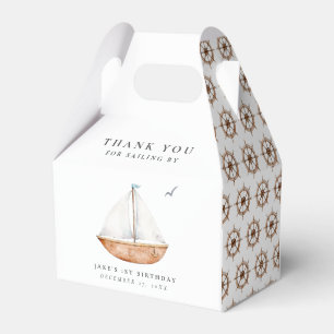 Charming Sailboat Birthday Favor Boxes