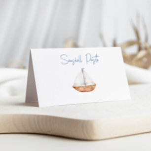 Charming Sailboat Food Label Place Card