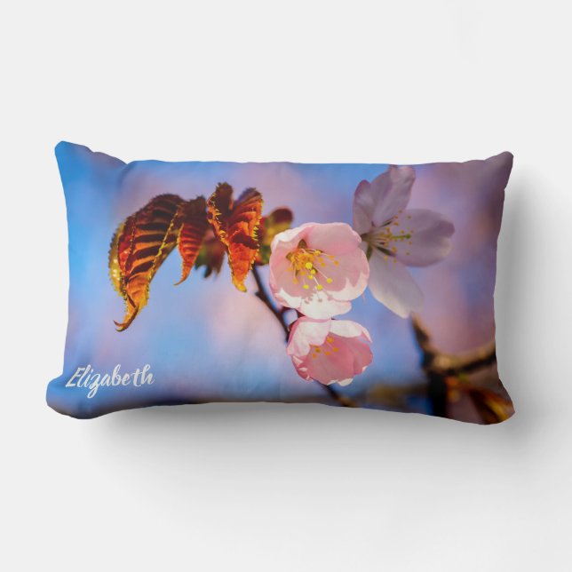 Charming Sakura Blossoms Lumbar Pillow (Front)