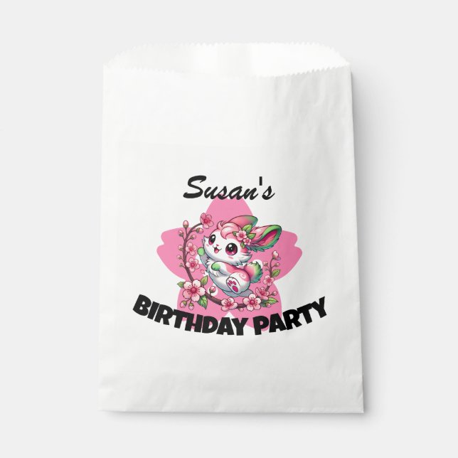 Charming Sakura Bunny Favor Bag (Front)