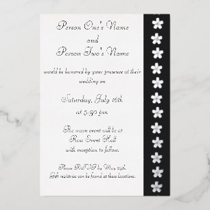 Charming Sakura in Black Foil Invitation