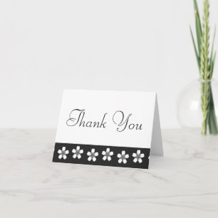 Charming Sakura in Black Thank You Card