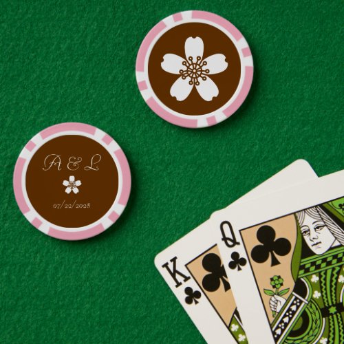 Charming Sakura in Chocolate Poker Chips