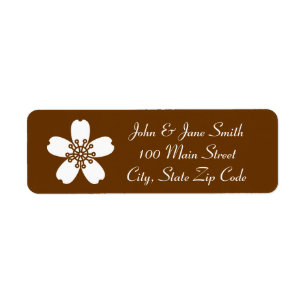 Charming Sakura in Chocolate Return Address Label