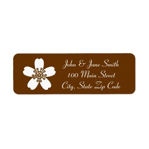 Charming Sakura in Chocolate Return Address Label