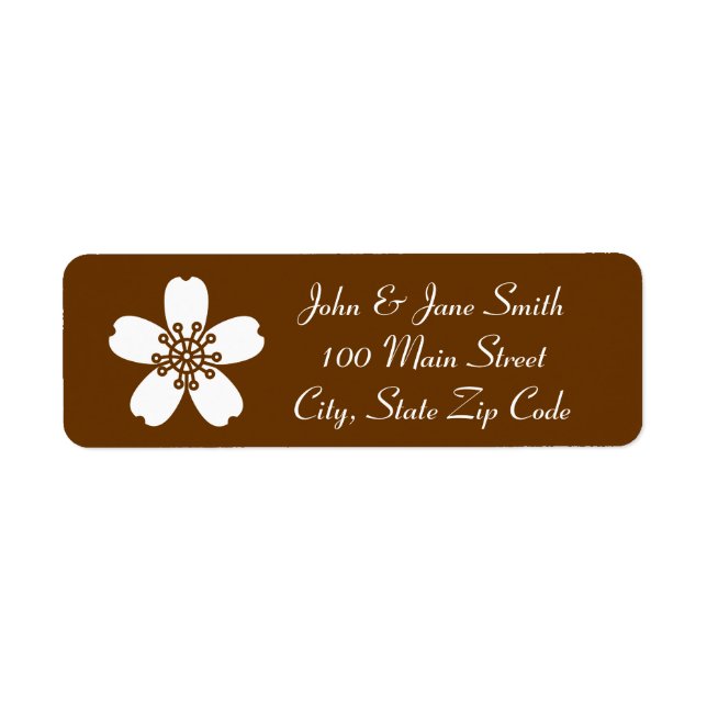 Charming Sakura in Chocolate Return Address Label (Front)