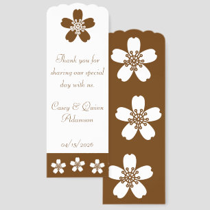 Charming Sakura in Chocolate Wedding Favor Bookmarks