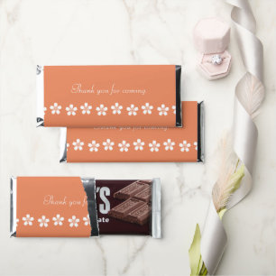 Charming Sakura in Coral Hershey Bar Favors