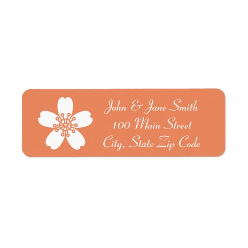 Charming Sakura in Coral Return Address Label