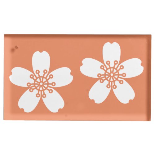 Charming Sakura in Coral Table Card Stand