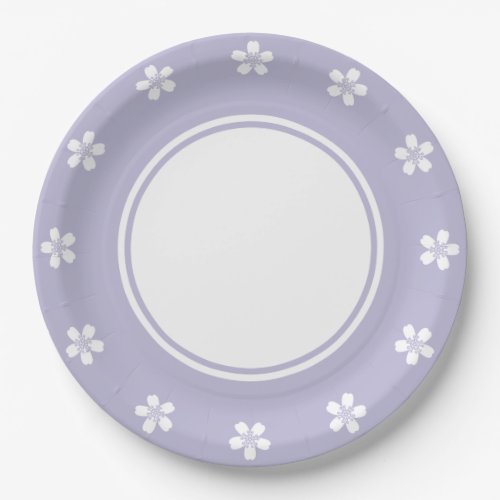 Charming Sakura in Lavender Paper Plate