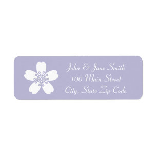 Charming Sakura in Lavender Return Address Label