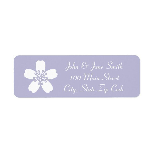 Charming Sakura in Lavender Return Address Label (Front)