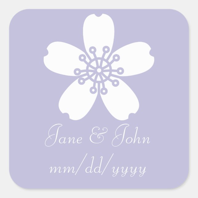 Charming Sakura in Lavender Sticker (Front)