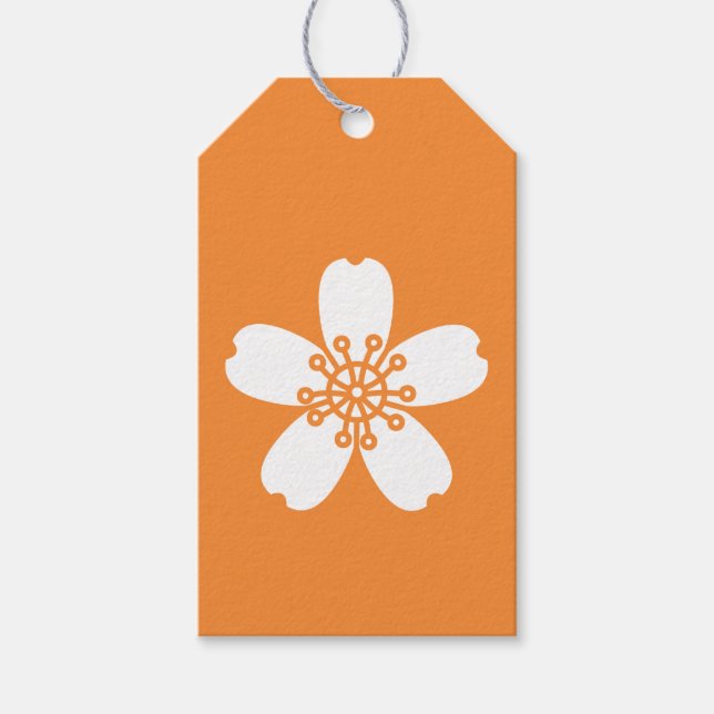 Charming Sakura in Orange Gift Tag (Front)