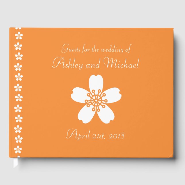 Charming Sakura in Orange  Guest Book (Front)