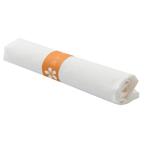 Charming Sakura in Orange Napkin Bands