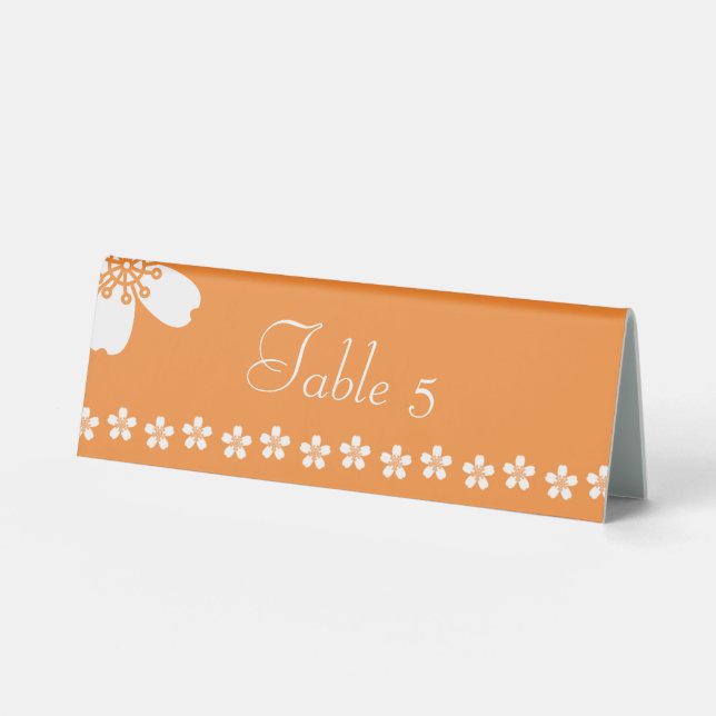 Charming Sakura in Orange Table Tent Sign (Front)