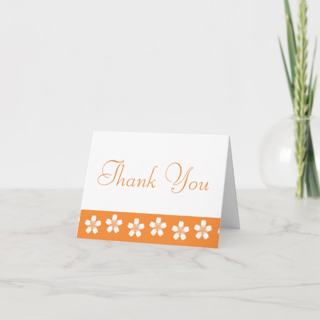Charming Sakura in Orange Thank You Card (Front)