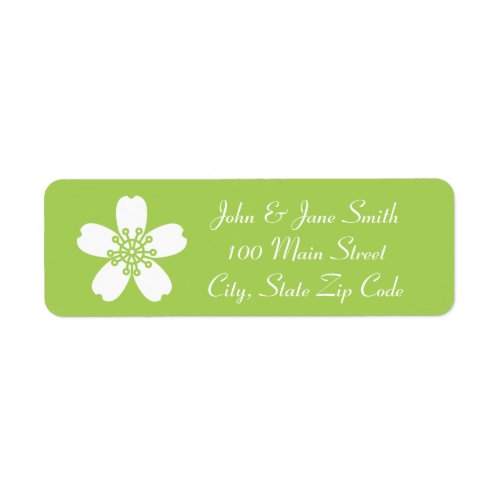 Charming Sakura in Peridot Return Address Label