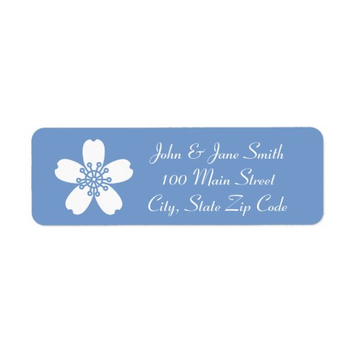 Charming Sakura in Periwinkle Return Address Label