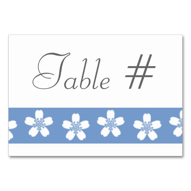 Charming Sakura in Periwinkle Table Card (Front)
