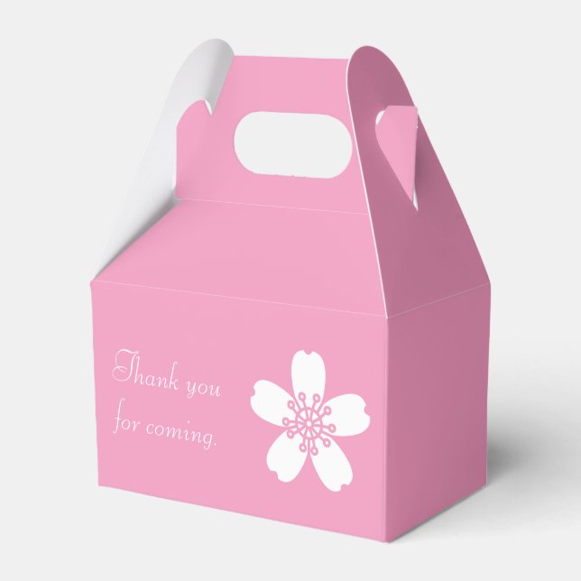 Charming Sakura in Petal Pink Favor Box (Front Side)