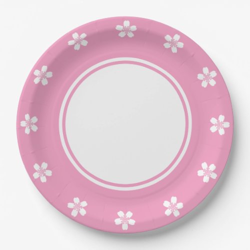 Charming Sakura in Petal Pink Paper Plate