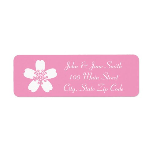 Charming Sakura in Petal Pink Return Address Label