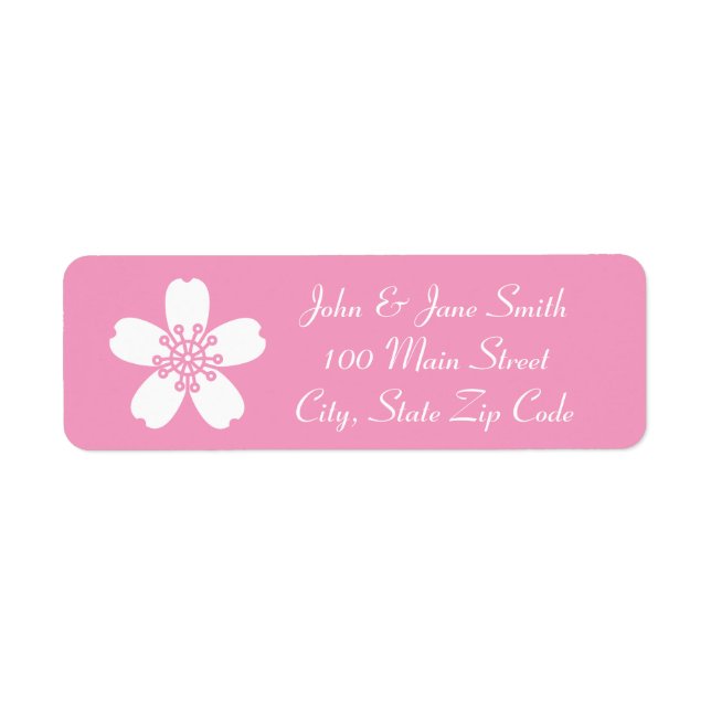 Charming Sakura in Petal Pink Return Address Label (Front)