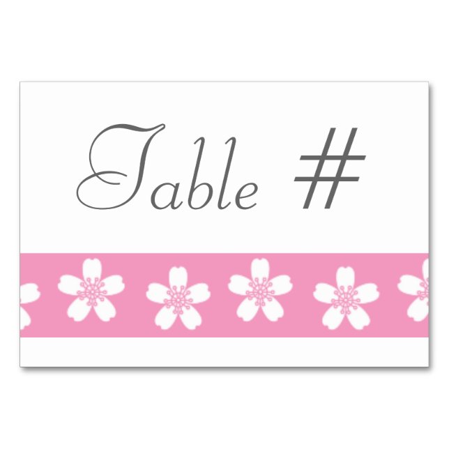 Charming Sakura in Petal Pink Table Card (Front)