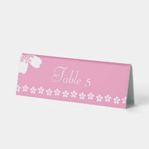 Charming Sakura in Petal Pink Table Tent Sign