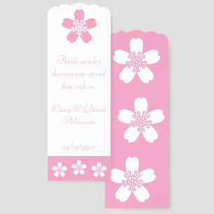 Charming Sakura in Petal Pink Wedding Favor Bookmarks