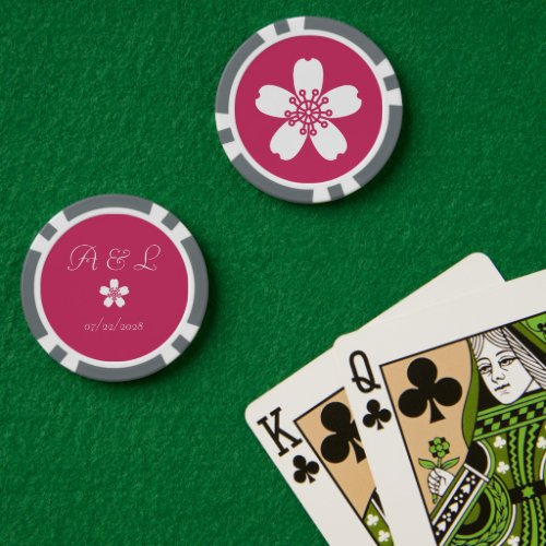 Charming Sakura in Raspberry Poker Chips