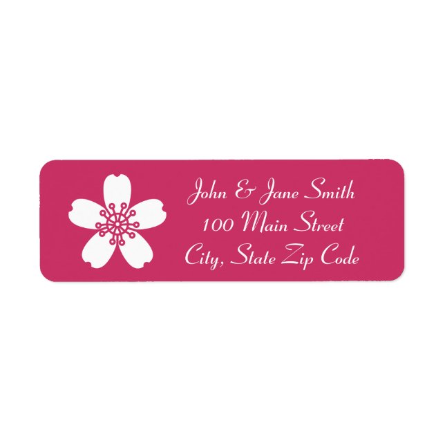 Charming Sakura in Raspberry Return Address Label (Front)