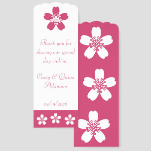 Charming Sakura in Raspberry Wedding Favor Bookmarks