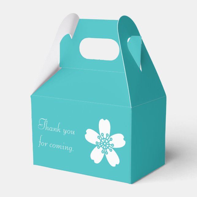 Charming Sakura in Turquoise Favor Box (Front Side)