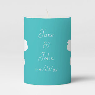 Charming Sakura in Turquoise Pillar Candle