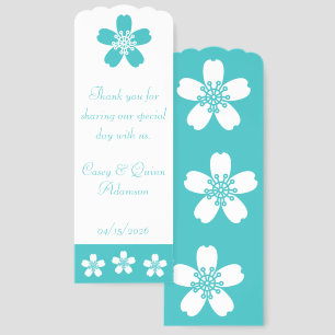 Charming Sakura in Turquoise Wedding Favor Bookmarks