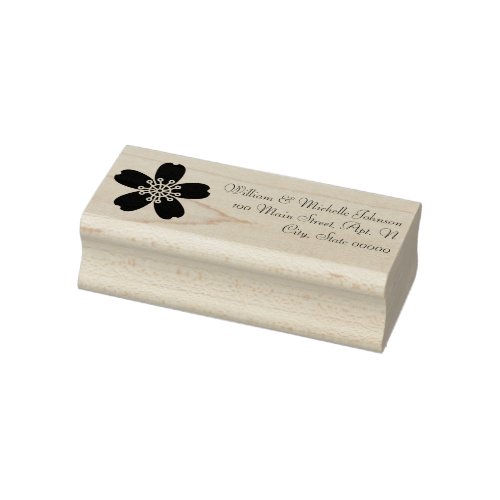 Charming Sakura Wooden Address Stamp