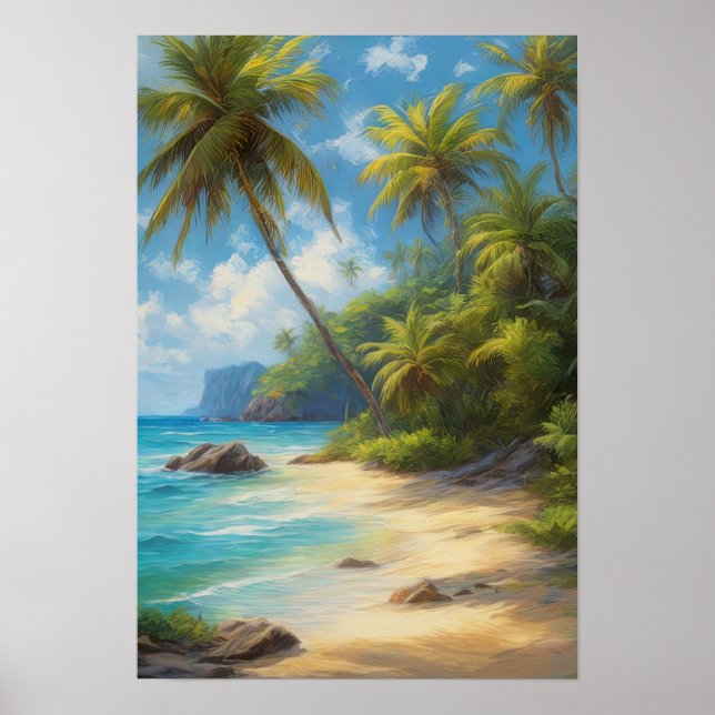 Charming Sandy Beach Poster (Front)