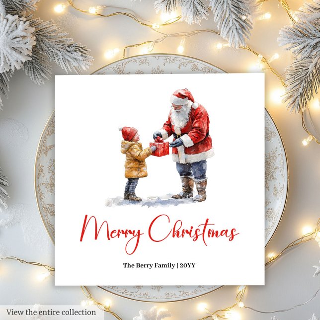 Charming Santa Claus Traditional Festive Dinner  Napkins (Charming Santa Claus Traditional Festive Dinner Napkin)